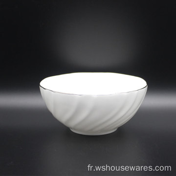Dîne en porcelaine en porcelaine en céramique blanc fin en gros